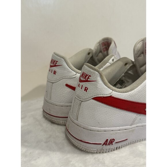 Nike Air Force 1 White University Red Size 6y (missing Laces) - Picture 5 of 10